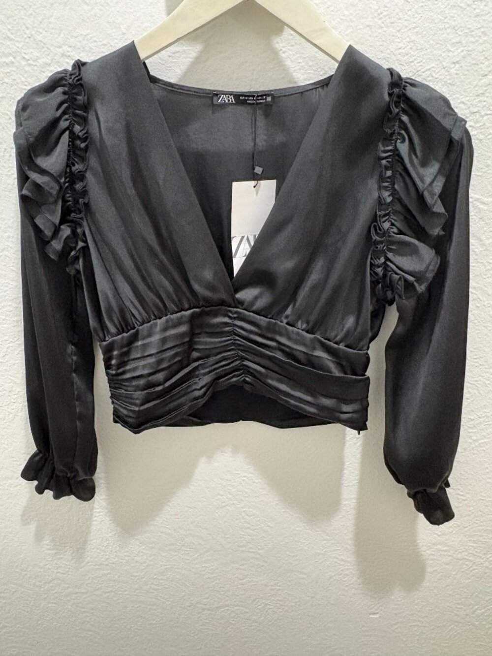 ZARA Satin Crop Top, NWT, Size Medium